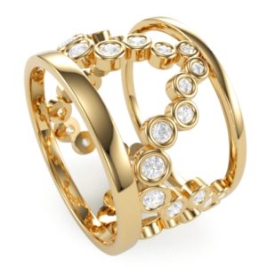 Amalia sárga arany eljegyzési gyűrű