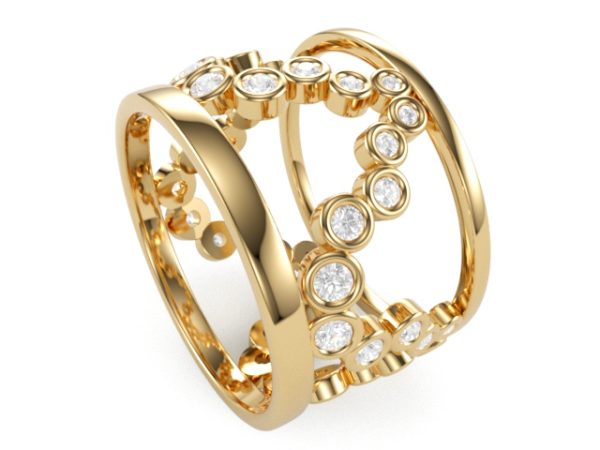 Amalia sárga arany eljegyzési gyűrű