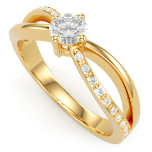 Amarilla sárga arany eljegyzési gyűrű (325)
