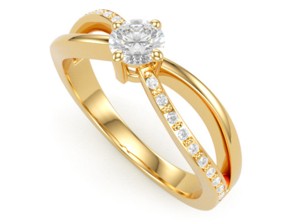 Amarilla sárga arany eljegyzési gyűrű (325)