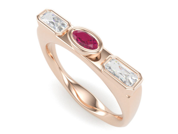 Magnifique rozé arany eljegyzési gyűrű