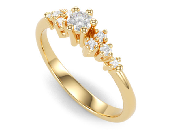 Ivana sárga arany eljegyzési gyűrű
