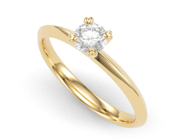 Kristen sárga arany eljegyzési gyűrű