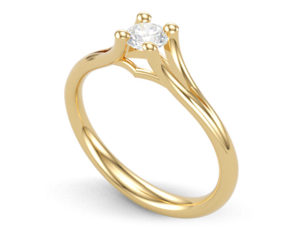 Rosamund sárga arany eljegyzési gyűrű