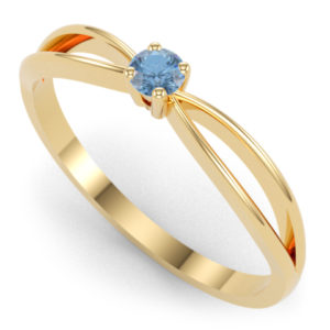 Livia sárga arany eljegyzési gyűrű