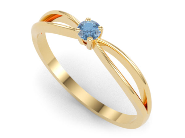 Livia sárga arany eljegyzési gyűrű