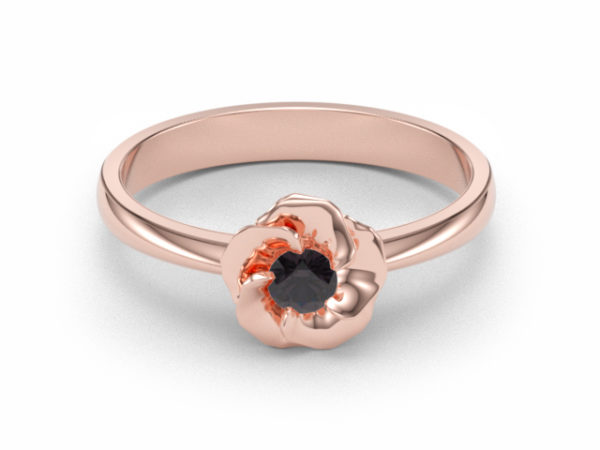 Amber rozé arany eljegyzési gyűrű