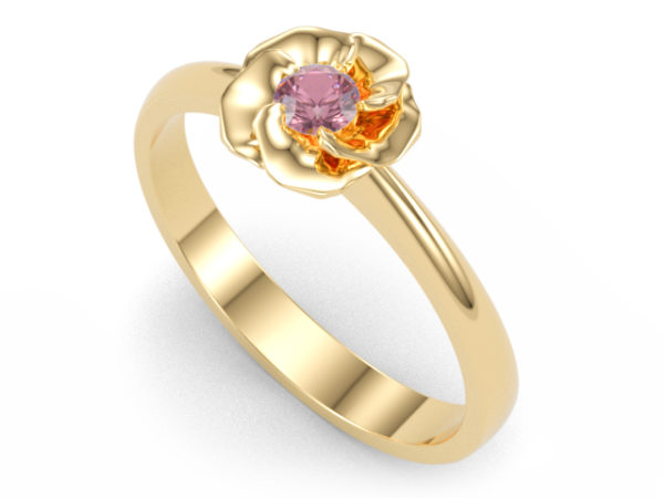 Margareta sárga arany eljegyzési gyűrű