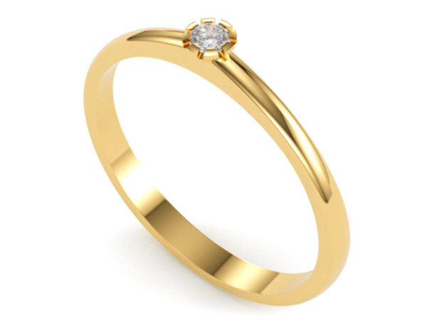 Rozalia sárga arany eljegyzési gyűrű