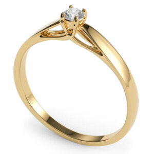 Claudette sárga arany eljegyzési gyűrű
