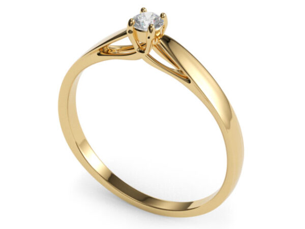 Claudette sárga arany eljegyzési gyűrű