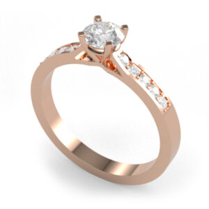 Adana gyémánt gyűrű 14 karátos rozé aranyból, briliáns csiszolású természetes gyémánttokkal.