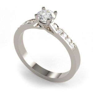 Azalea gyémánt gyűrű 14 karátos fehéraranyból, briliáns csiszolású természetes gyémánttokkal.
