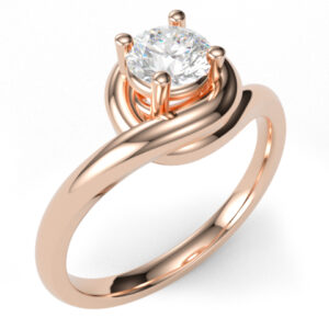 Paradise gyémánt gyűrű 14 karátos rozé aranyból, briliáns csiszolású természetes gyémánttal.