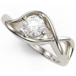 Rayna gyémánt gyűrű 14 karátos fehéraranyból, briliáns csiszolású természetes gyémánttal.