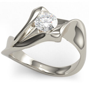 Chantal gyémánt gyűrű 14 karátos fehéraranyból, briliáns csiszolású természetes gyémánttal.