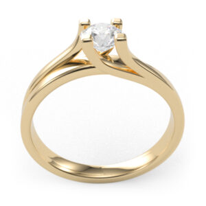 Elissa arany gyűrű 14 karátos sárga aranyból, briliáns csiszolású természetes gyémánttal.