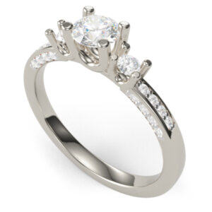 Memphis gyémánt gyűrű 14 karátos fehéraranyból, briliáns csiszolású természetes gyémántokkal.