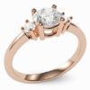 Winona gyémánt gyűrű 14 karátos rozé aranyból, briliáns csiszolású természetes gyémántokkal.