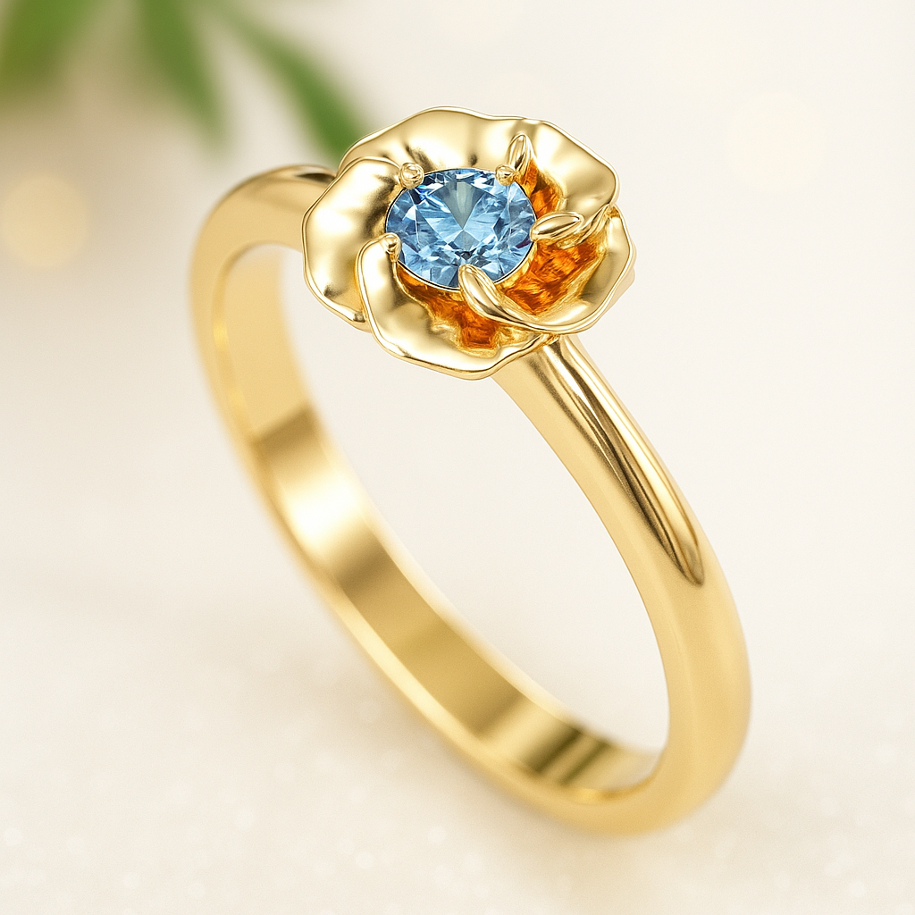 Matilda sárga arany eljegyzési gyűrű