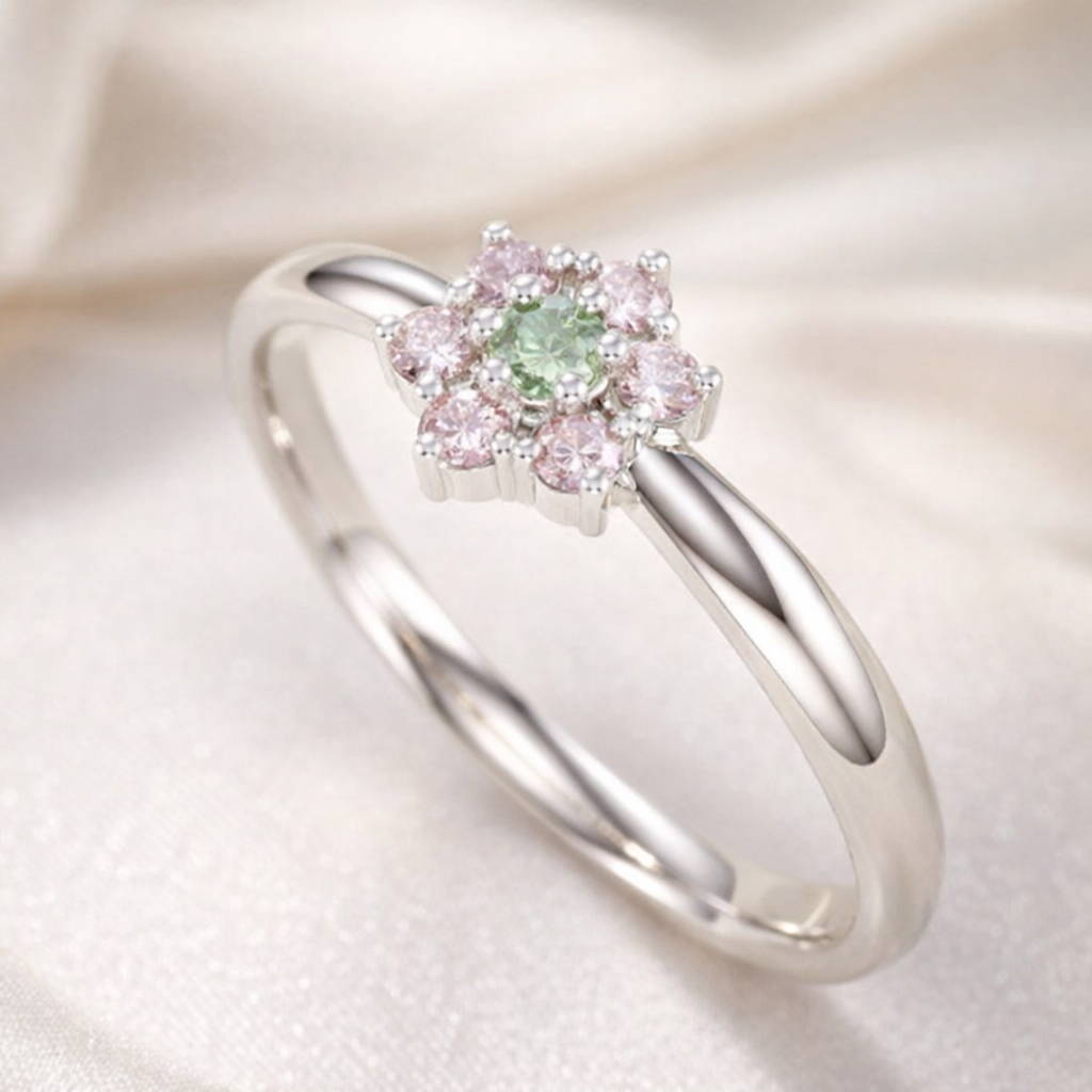 Maisie fehérarany eljegyzési gyűrű