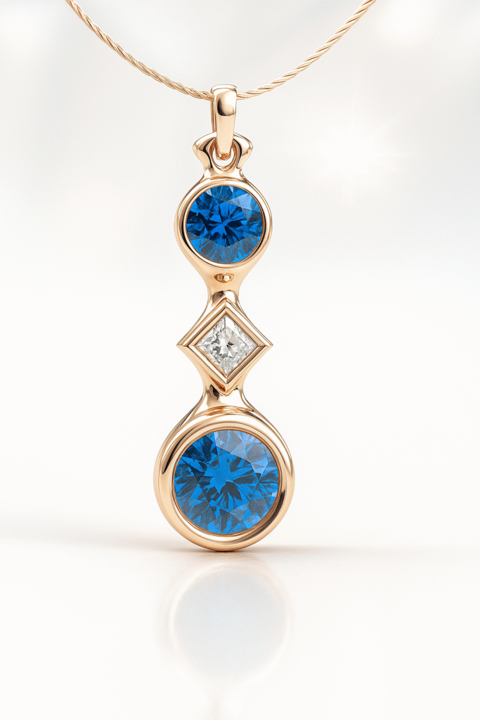Argos fehérarany Kék Gyémánt Medál