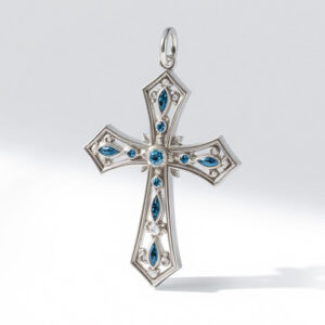 14 karátos arany kereszt talizmán gyémántokkal