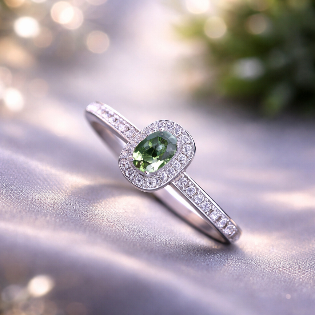 Gemma zöld turmalin gyűrű